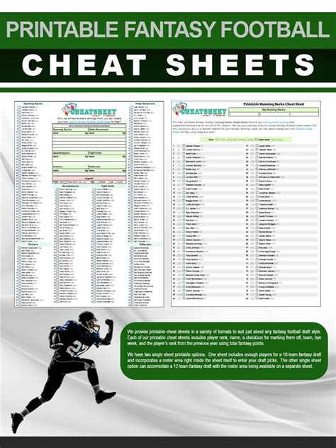 Fantasy 2017 Cheat Sheet Standard Scoring Printable