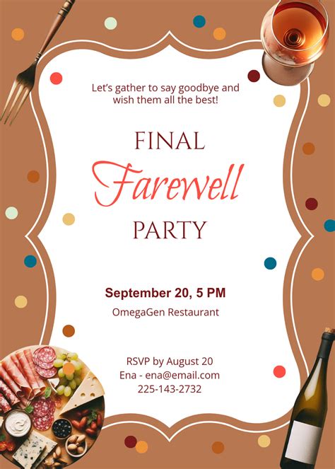 Farewell Party Invitation Template