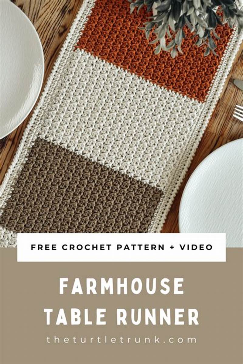 Farmhouse Crochet Table Runner Free Pattern