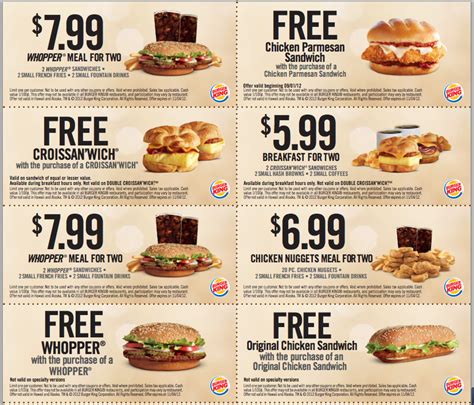 Fast Food Coupons Printable