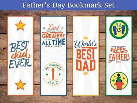 Fathers Day Bookmarks Printable