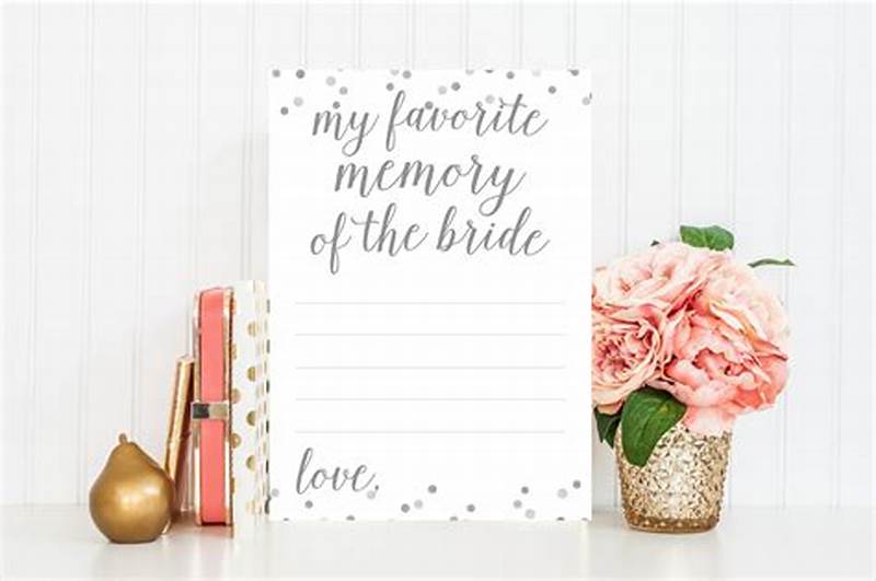 Favorite Memory With The Bride Free Printable