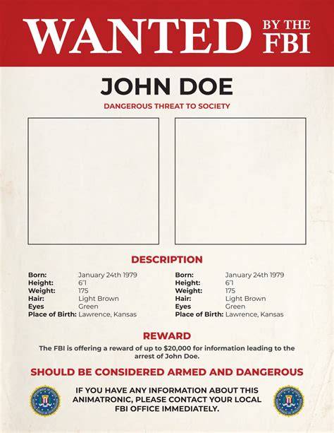 Fbi Most Wanted Posters Templates