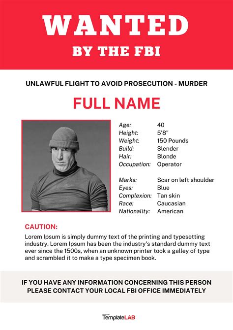 Fbi Wanted Template