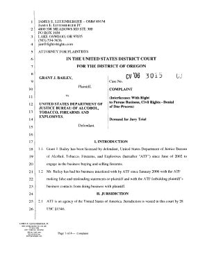 Federal Complaint Template