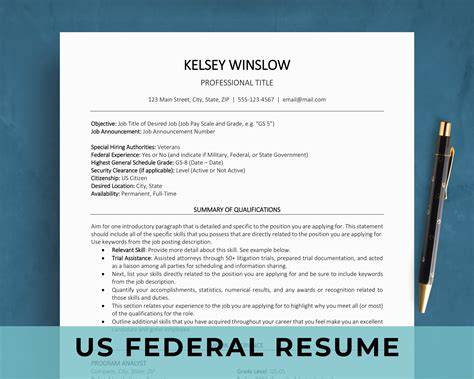 Federal Government Resume Template