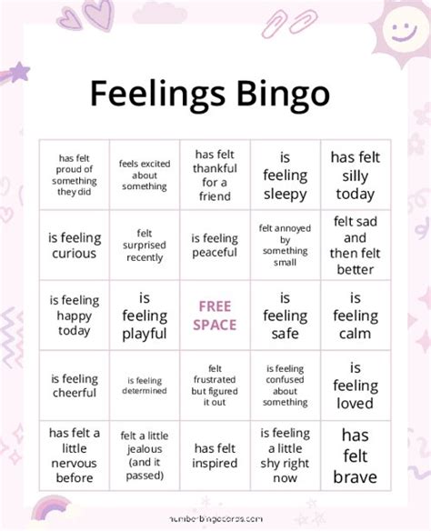 Feelings Bingo Free Printable
