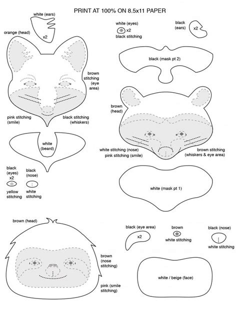 Felt Animal Templates Free