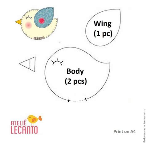 Felt Bird Template