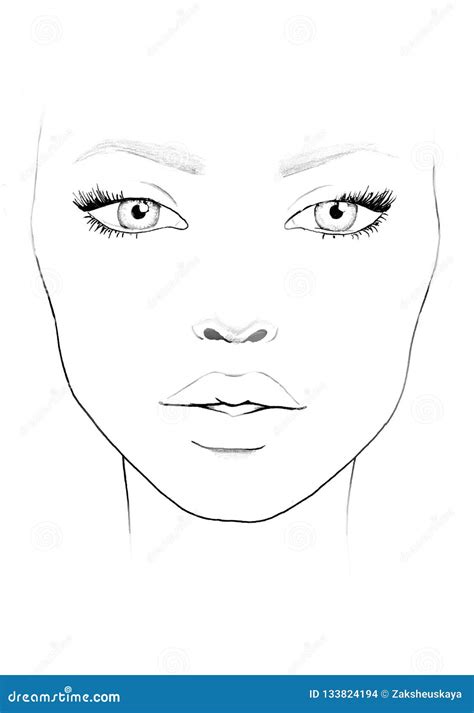 Female Makeup Face Template