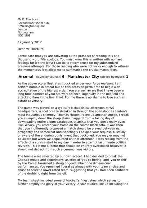 Fifa Apology Template