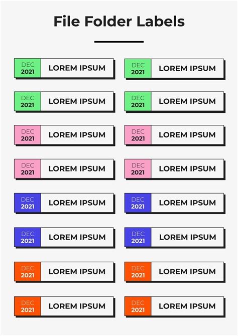 File Folder Label Templates