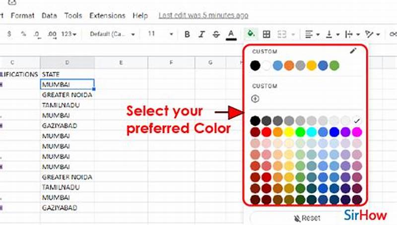 Fill Google Sheet Cell With Pattern