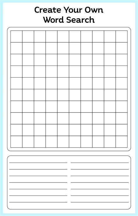 Fill In Blank Blank Word Search Template