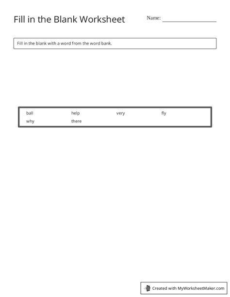 Fill In The Blank Template