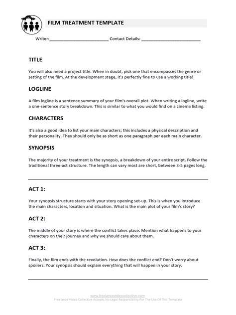 Film Treatment Template