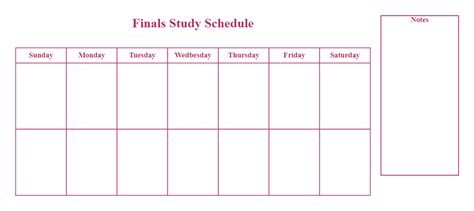 Finals Study Plan Template