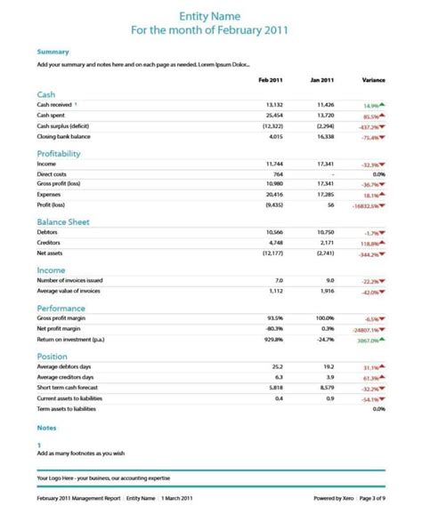 Financial Report Template