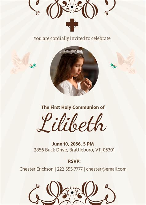 First Communion Invitations Templates