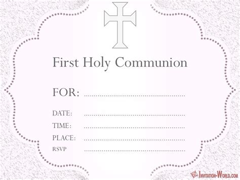 First Communion Invitations Templates Free