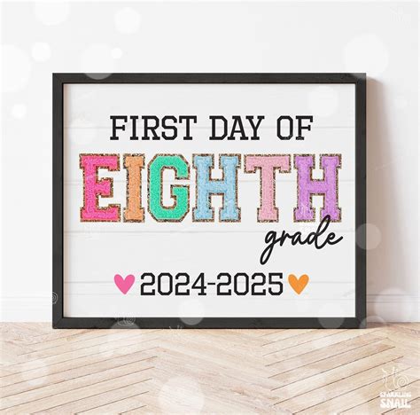 First Day Of 8th Grade Printable 2019