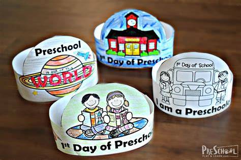 First Day Of Preschool Hats Printable