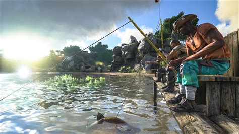 Fishing with a Fishing Net and Bait in ARK