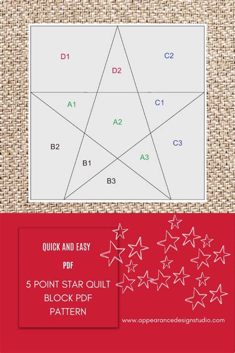 Five Pointed Star Quilt Template