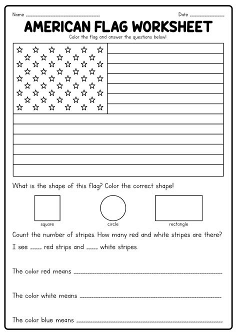 Flag Day Printable Worksheets
