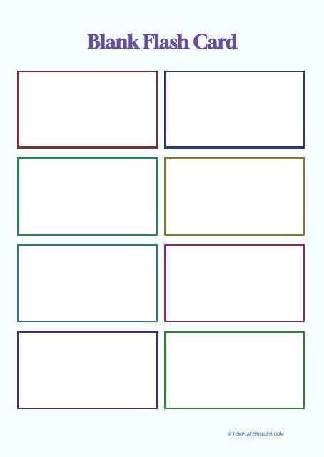 Flash Card Template That Doesn't Waste Paper