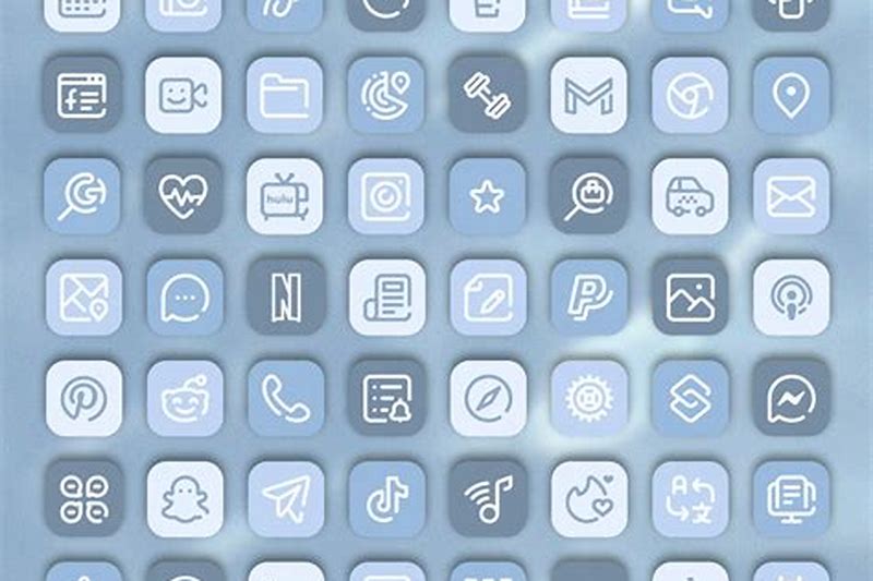 flat blue app icons