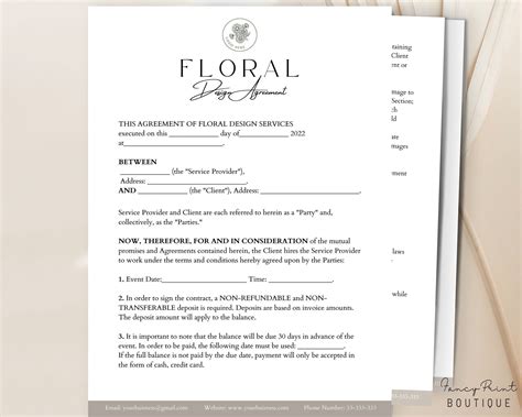 Floral Contract Template