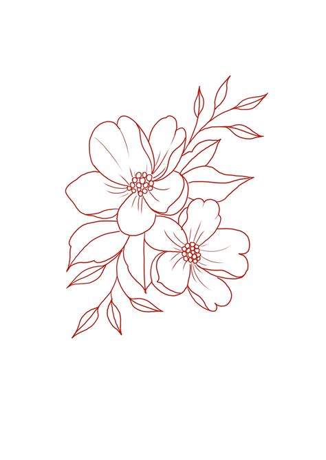 Floral Tattoo Template