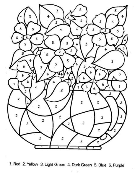 Flower Color By Number Printables