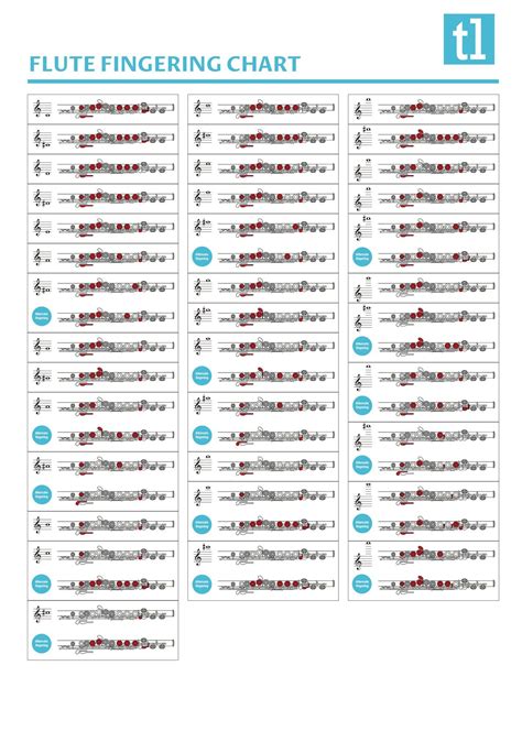 Flute Chromatic Scale Finger Chart