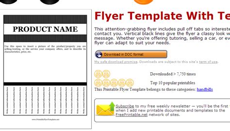 Flyer Pull Tab Template