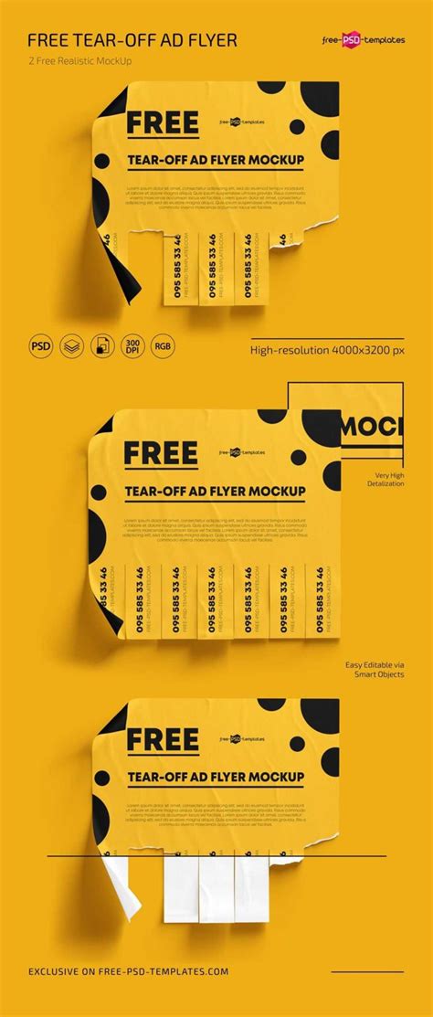 Flyer Tear Off Tabs Template