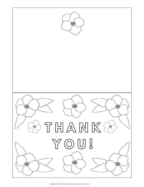 Foldable Free Printable Thank You Cards To Color
