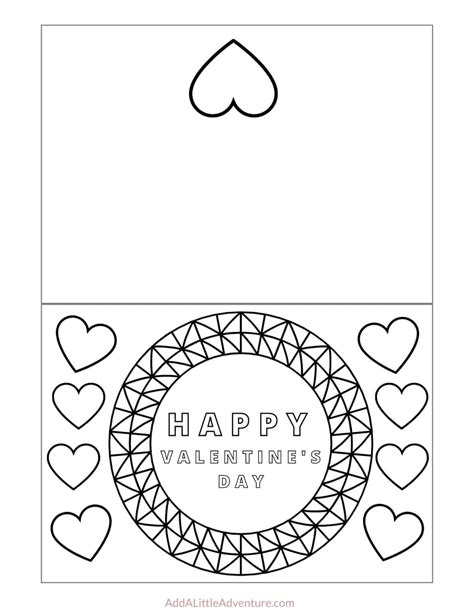 Foldable Printable Valentines Day Cards To Color