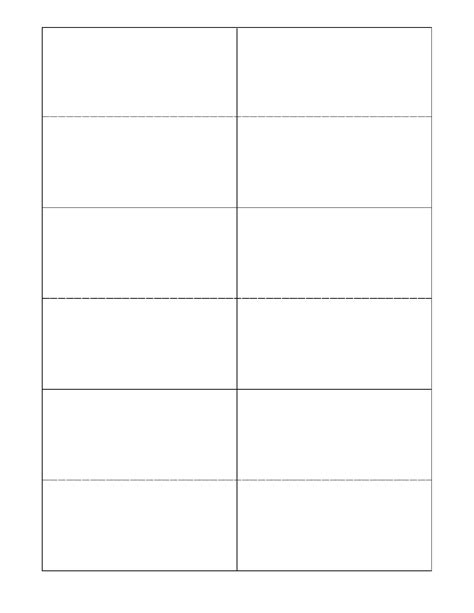 Folded Place Cards Template