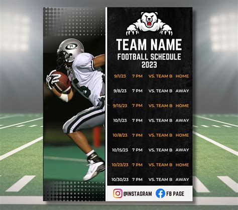 Football Schedule Template