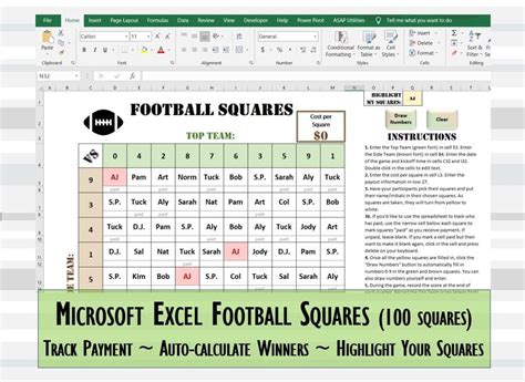 Football Squares Excel Template