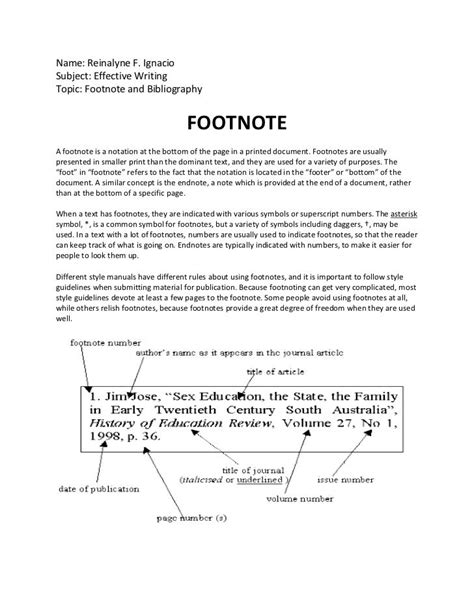 Footnote in Journal