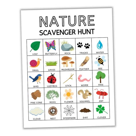 Forest Scavenger Hunt Printable Free