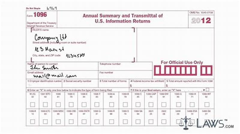 Form 1096 Example