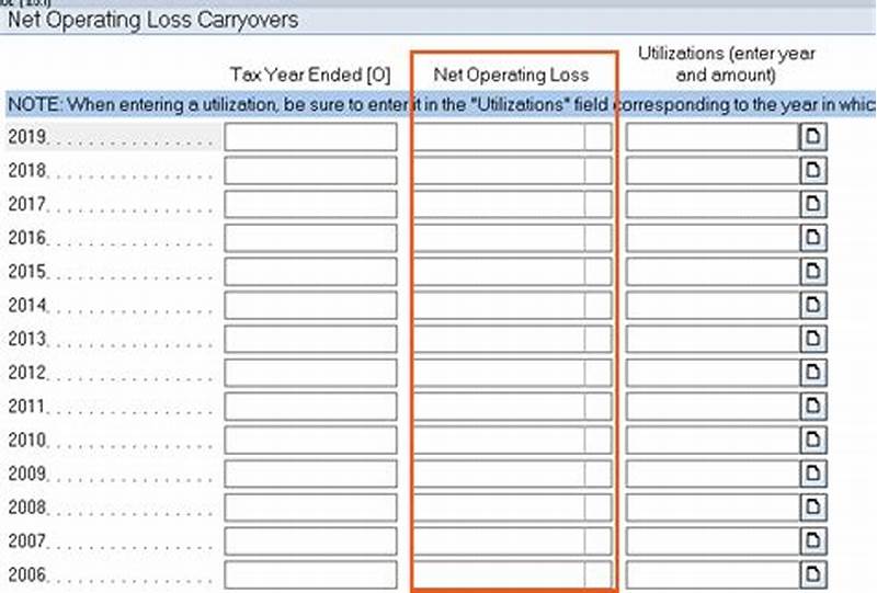 Form 1120 Net Operating Loss Worksheet