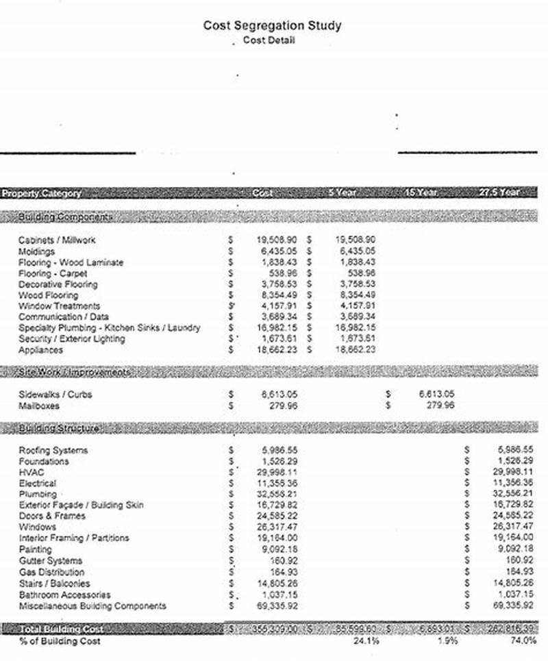 Form 3115 Cost Segregation Study Example