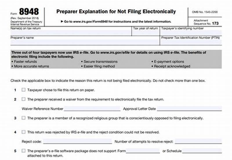 Form For Not Filing Electronically