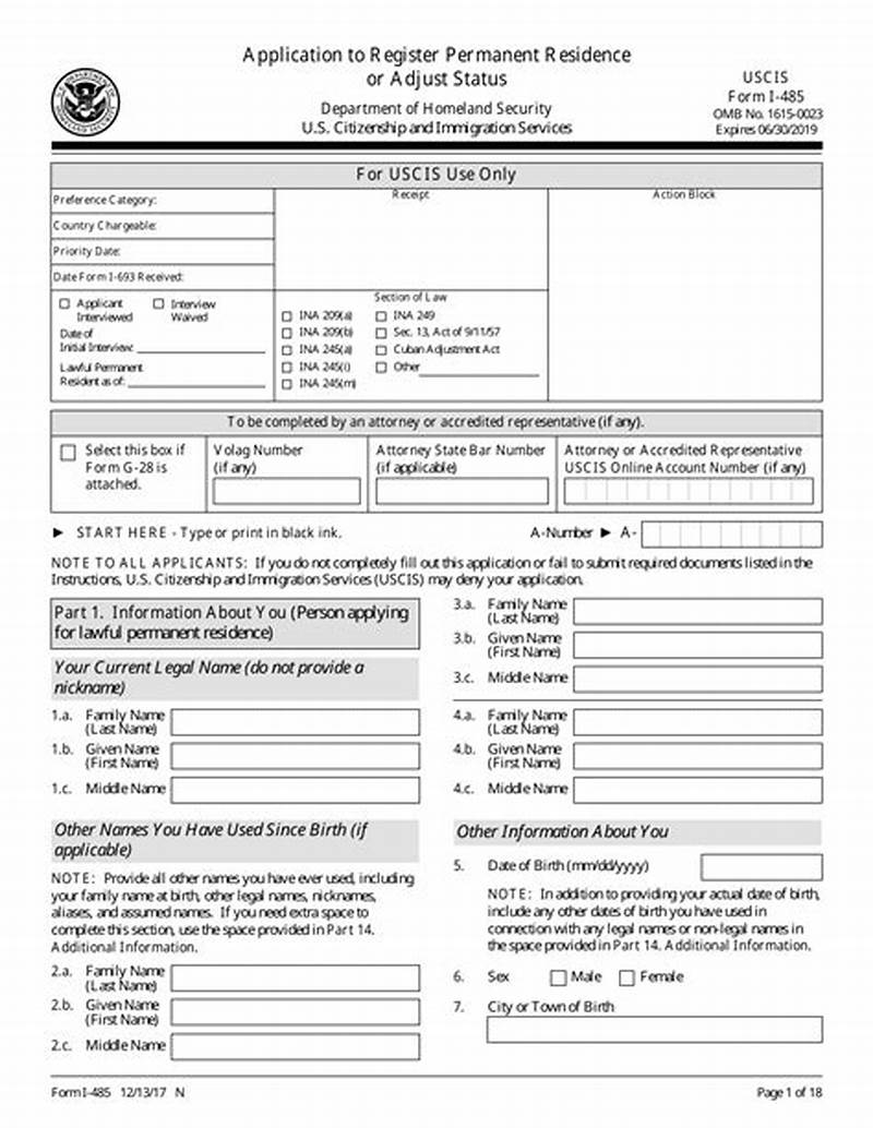 Form I 485 Example