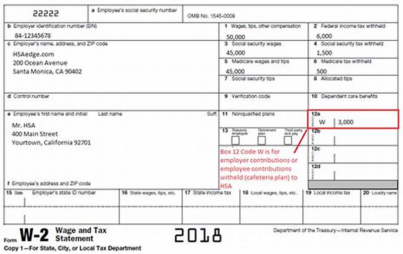 Form W 2 Box 12 Code W